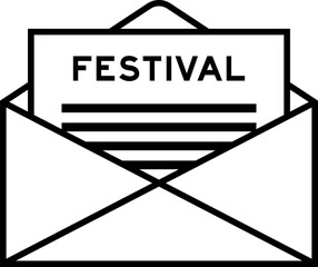 Envelope and letter sign with word festival as the headline