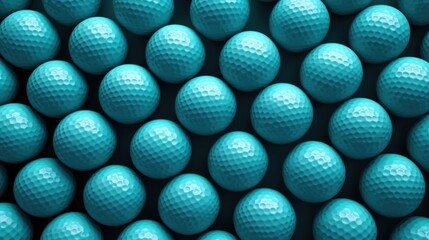 Background with golf balls in Turquoise color. - obrazy, fototapety, plakaty