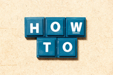 Tile alphabet letter in word how to on wood background