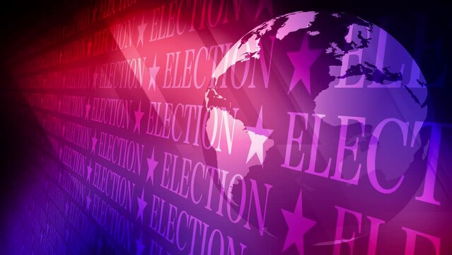 Voting for world election inscription and globe design with presidential candidate typography pattern