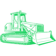 Bulldozer Heavy Equipment Line Art Icon