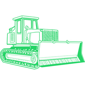 recommend clip art: Bulldozer Heavy Equipment Line Art Icon