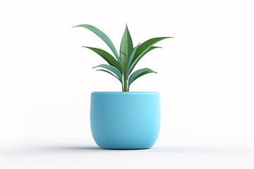 a plant in a blue pot