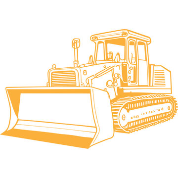 recommend clip art: Bulldozer Heavy Equipment Line Art Icon