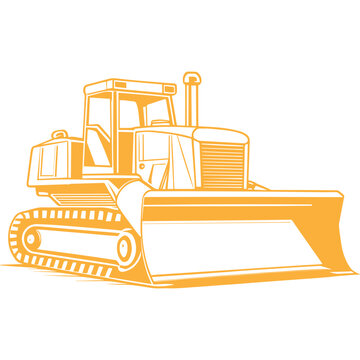 recommend clip art: Bulldozer Heavy Equipment Line Art Icon