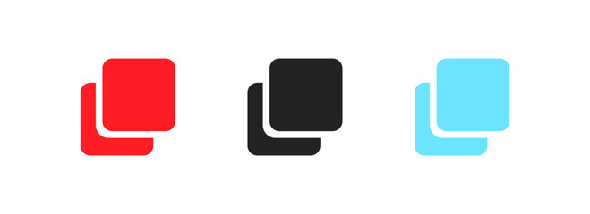 Copy button icons. Flat, color, set of copy buttons. Vector icons