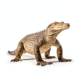 Fototapeta premium a crocodylus porosus, studio light , isolated on white background