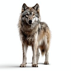 a canis lupus, studio light , isolated on white background