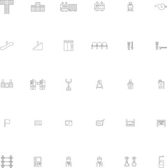 線画駅関連のアイコンイラストセット