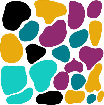 Abgerundete, abstrakte, organisch wirkende Elemente - Formen von ausgelaufenen Fl&uuml;ssigkeiten oder Kieselsteinen 