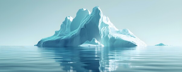 An illustration of the iceberg model depicting organizational culture. Concept Artistic Illustration, Organizational Culture, Iceberg Model, Hidden Values, Visible Artifacts - obrazy, fototapety, plakaty