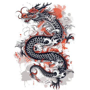 Vector illustration of a Chinese dragon. Easy to edit and adjust the colors. Infinite print size and high quality.