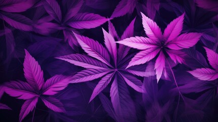Background with Purple marijuana leaves.