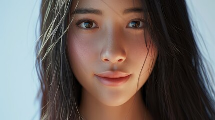 Fototapeta premium Young Asian Woman with a Beautiful Smile