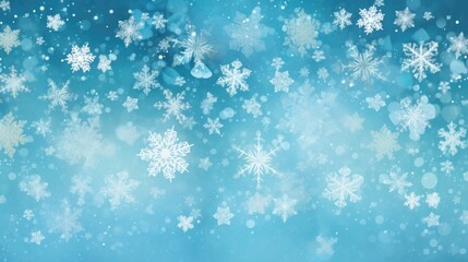 Naklejka na ściany i meble Background with snowflakes in Aqua color