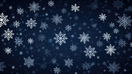 Fototapeta na wymiar Background with snowflakes in Navy Blue color