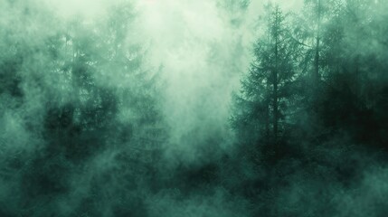 Mysterious smoky misty atmosphere in the forest Texture background for ads and banners Generative AI