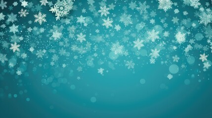 Background with snowflakes in Sea Green color.