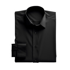 black classic neatly folded shirt, isolated on transparent background