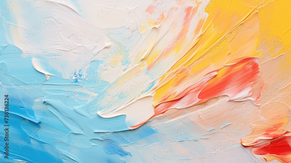 Aufkleber Closeup of abstract rough colorful colorful multicolored art painting texture with oil brushstroke