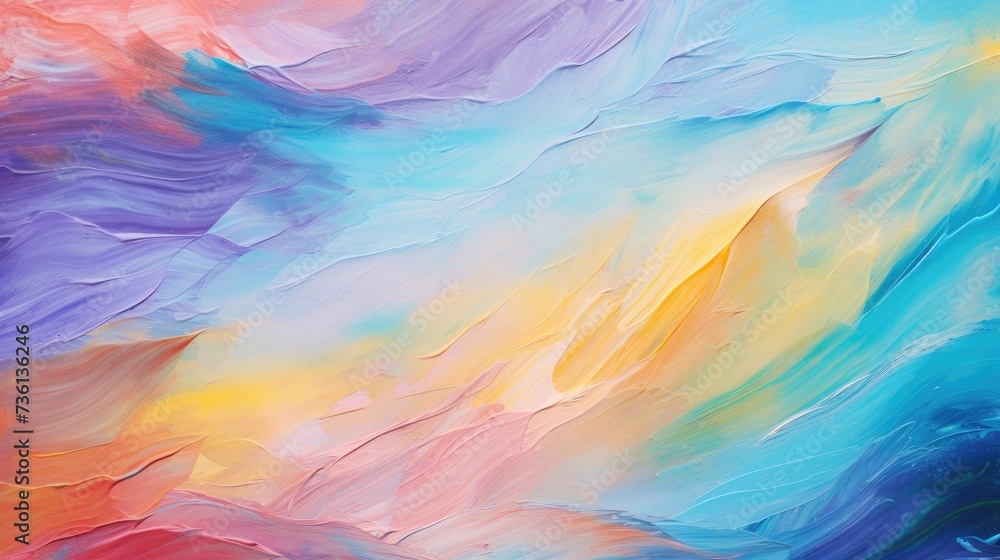 Poster closeup of abstract rough colorful colorful multicolored art painting texture with oil brushstroke