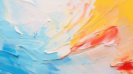 Closeup of abstract rough colorful colorful multicolored art painting texture with oil brushstroke