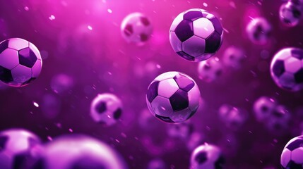 Background with soccer balls in Purple color