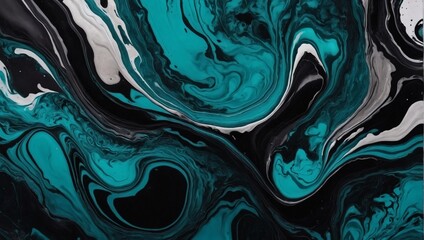 Teal abstract black marble background art paint pattern ink texture watercolor platinum leaf fluid wall.  - obrazy, fototapety, plakaty
