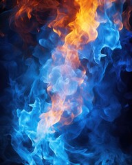 Isolated Blue Fire Background for Hot Design Projects. Perfect Flames and Heat Blaze in Warm Tones: