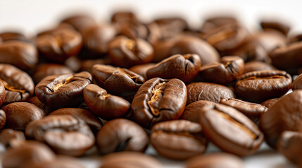 Naklejka premium Isolated set of coffee berries, beans and coffee cherries from arabica coffee. This file has clip paths separate object easy to useful for works like menu design, brochure, magazine, food business.