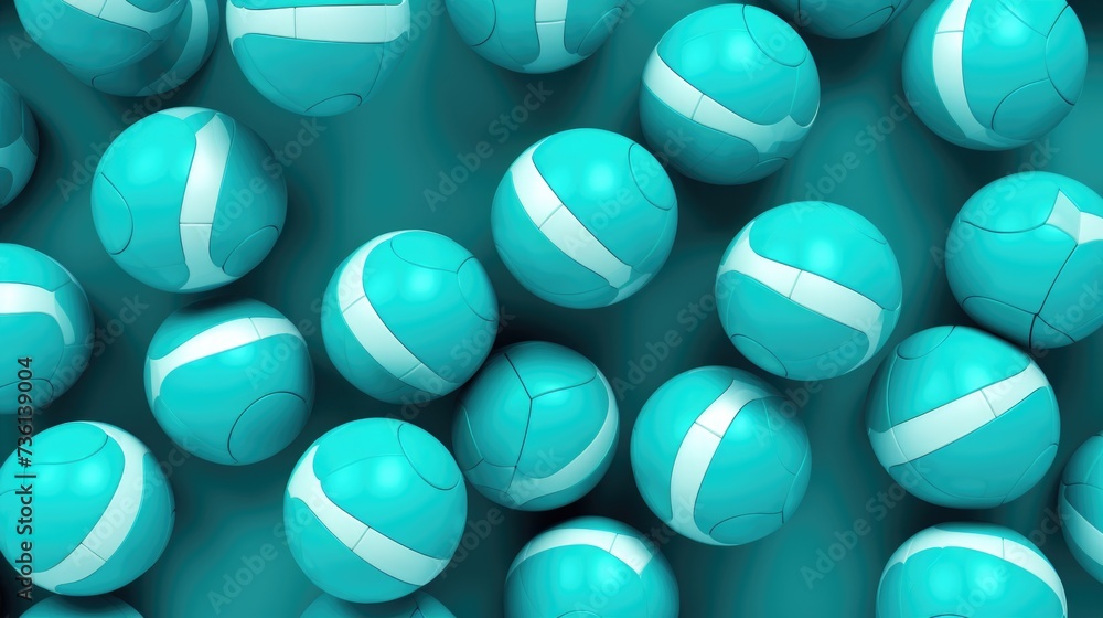 Wall mural Background with volleyballs in Aqua color