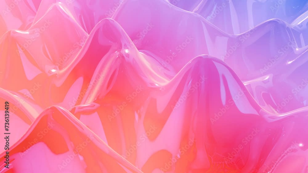 Poster a colorful liquid is flowing over a surface loop animation