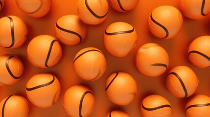 Background with volleyballs in Orange color