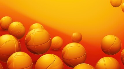 Background with volleyballs in Saffron color