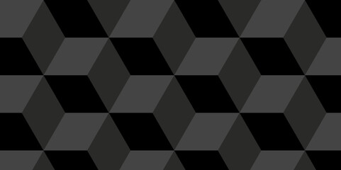 Black vector cube seamless pattern geometric design. Square shape cube. Cubic shapes vector symbol.  - obrazy, fototapety, plakaty