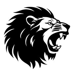 Fototapeta premium lion face silhouette