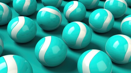 Background with volleyballs in Turquoise color.
