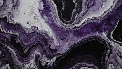 Amethyst abstract black marble background art paint pattern ink texture watercolor brushed nickel fluid wall. - obrazy, fototapety, plakaty