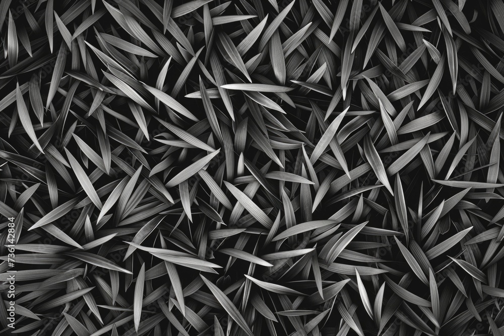 Aufkleber A black and white photo featuring a bunch of grass. This image can be used in various projects to add a touch of nature and simplicity