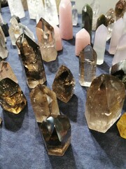 white and brown crystal mineral collection