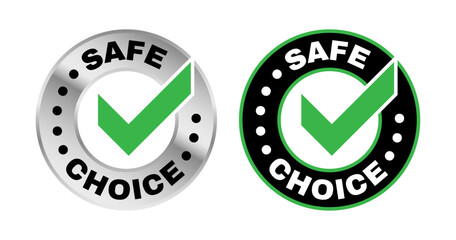 Safe choice vector icon isolated on white background, check mark approval symbol