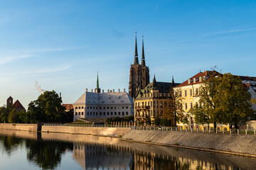 Fototapeta premium Cityscape panorama of the Old Town, Wroclaw, Poland