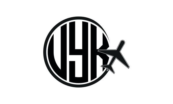 UYK three initial letter circle tour & travel agency logo design vector template. hajj Umrah agency, abstract, wordmark, business, monogram, minimalist, brand, company, flat, tourism agency, tourist