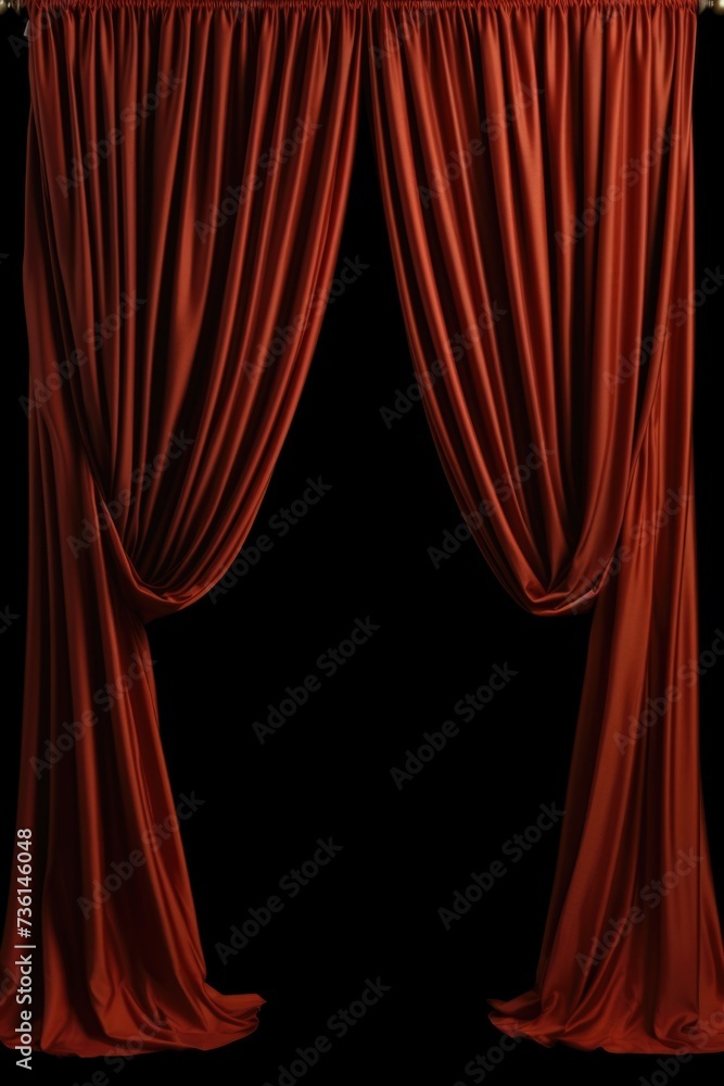 Poster Red curtains hanging from a ceiling. Versatile image that can be used for various purposes