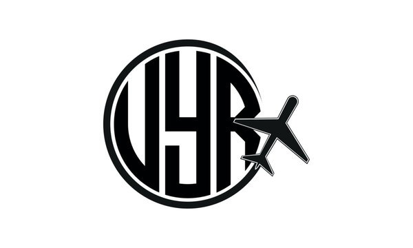 UYR three initial letter circle tour & travel agency logo design vector template. hajj Umrah agency, abstract, wordmark, business, monogram, minimalist, brand, company, flat, tourism agency, tourist