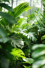 A picture showcasing a bunch of green plants in a forest. Suitable for nature-themed projects and environmental content