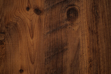 Dark wood texture. Wooden floor with knot detail. Ideal background for a natural look. Top view