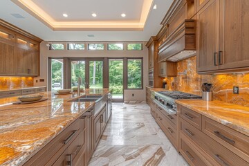 kitchen with shaker style cabinets advertising photography