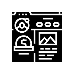 blog monetization glyph icon vector. blog monetization sign. isolated symbol illustration