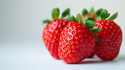 Strawberry isolated. Strawberries with leaf isolate. Whole and half of strawberry on white. Strawberries isolate. Side view strawberries set. Set of ripe whole and sliced strawberries. Fresh organic.